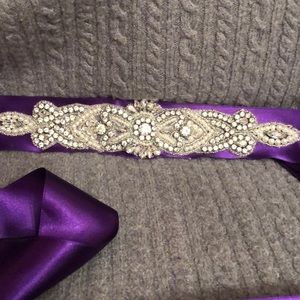 Embellished Satin Ribbon Sash - NEW